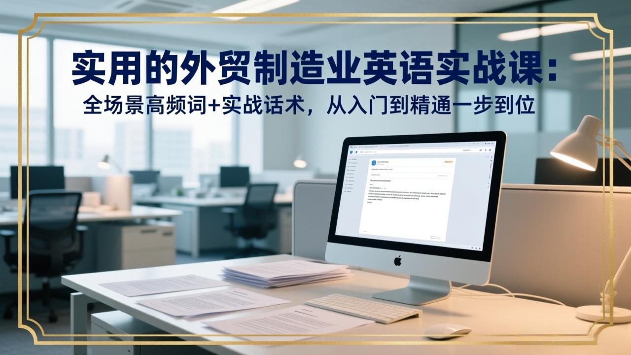 实用的外贸制造业英语实战课：全场景高频词+实战话术，从入门到精通一步到位-知芽创业社
