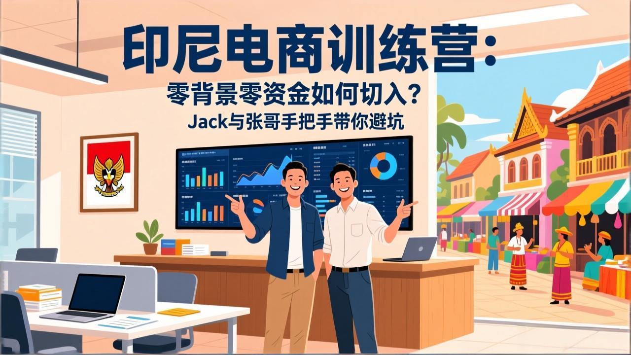 印尼电商训练营：零背景零资金如何切入？Jack与张哥手把手带你避坑-知芽创业社