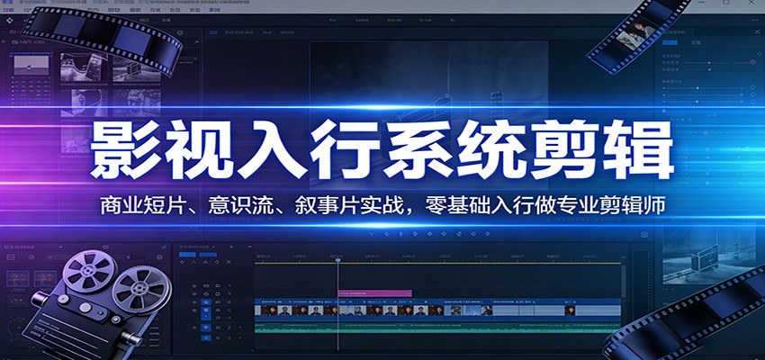 影视系统剪辑，商业短片、意识流、叙事片实战，零基础入行做专业剪辑师-知芽创业社