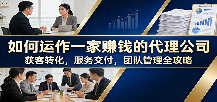 如何运作一家赚钱的代理公司：获客转化，服务交付，团队管理全攻略-知芽创业社