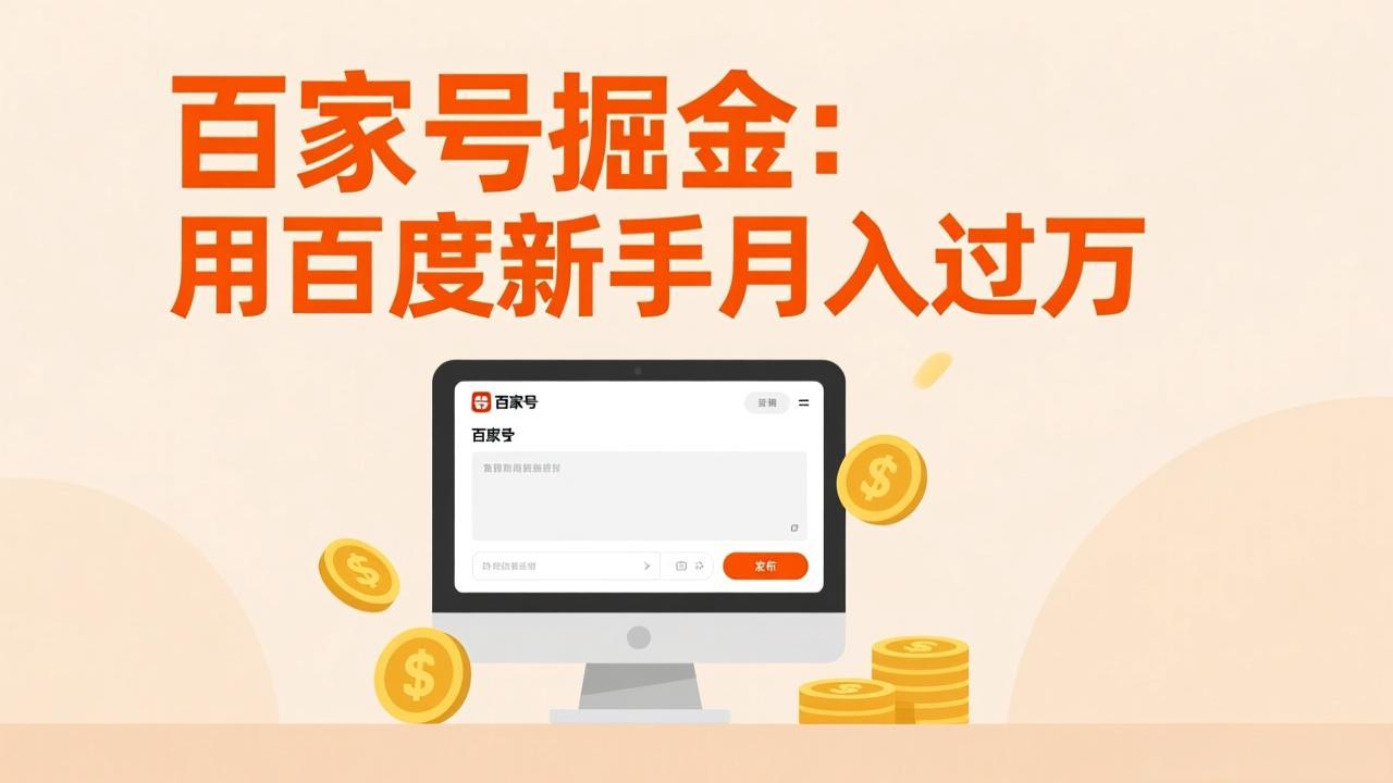 百家号掘金：用百度新手月入过万，日入300，无需引流，全新手机搬砖项目-知芽创业社