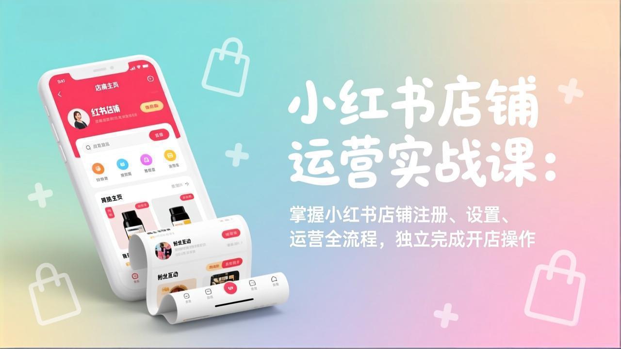 小红书店铺运营实战课：掌握小红书店铺注册、设置、运营全流程，独立完成开店操作-知芽创业社