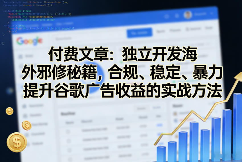 付费文章：独立开发海外邪修秘籍，合规、稳定、暴力提升谷歌广告收益的实战方法-知芽创业社
