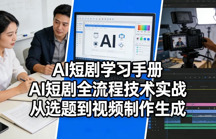 AI短剧学习手册，AI短剧全流程技术实战，从选题到视频制作生成-知芽创业社