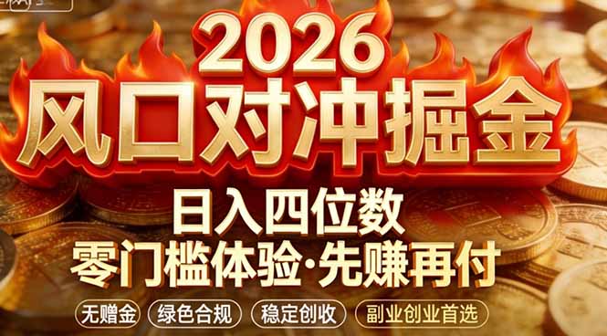2026美金对冲套利，无赠金对冲策略保驾护航，低门槛易上手实操。单人单日收益2000+-知芽创业社
