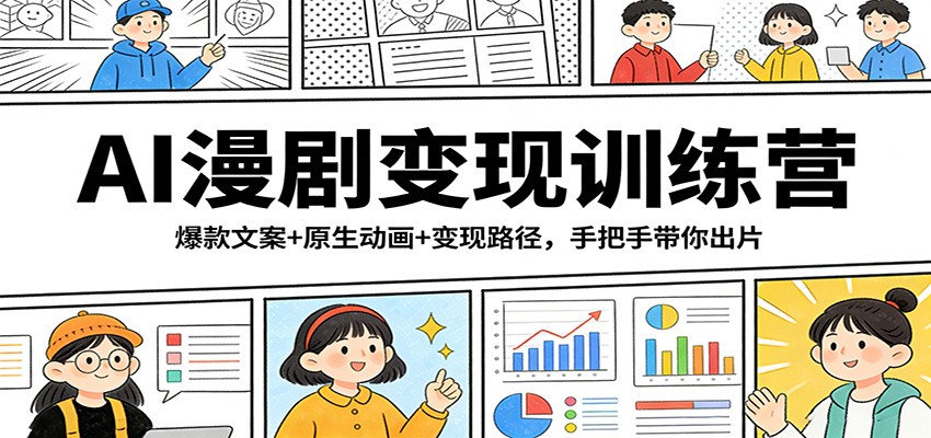 AI漫剧变现训练营：爆款文案+原生动画+变现路径，手把手带你出片-知芽创业社