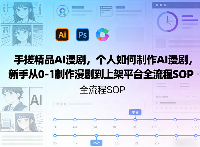 手搓精品AI漫剧,个人如何制作AI漫剧,新手从0-1制作漫剧到上架平台全流程SOP-知芽创业社