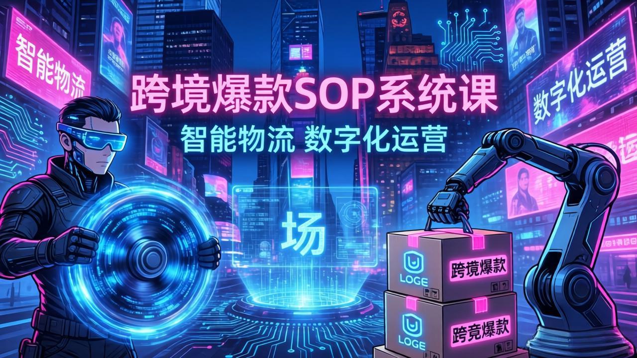 跨境爆款SOP系统课，“内容飞轮+精准投放+AI自动化”为核心，拆解“人×货×场”黄金公式-知芽创业社