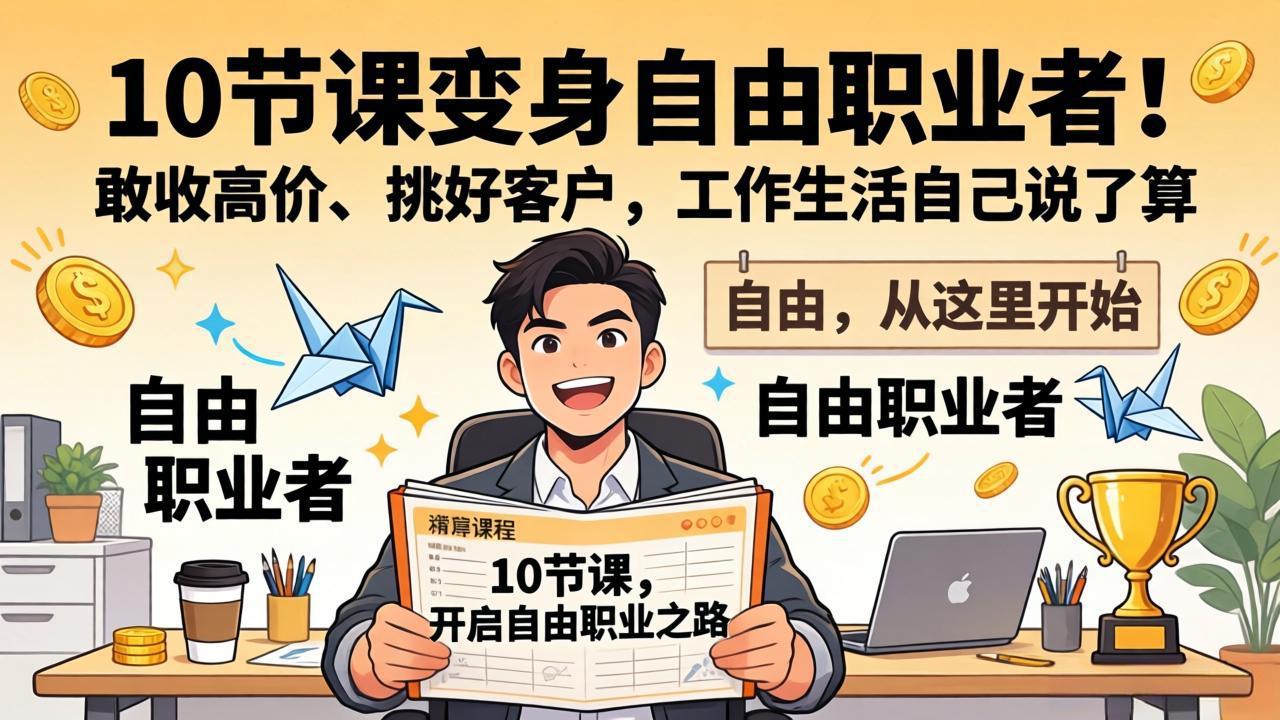 10 节课变身自由职业者！敢收高价、挑好客户，工作生活自己说了算-知芽创业社
