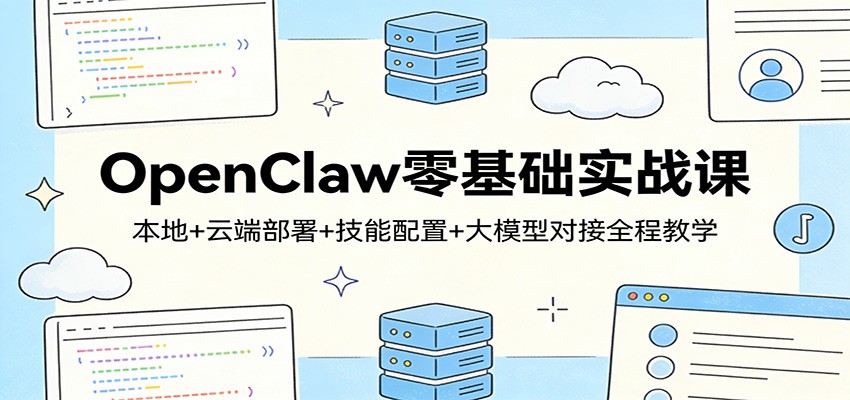 OpenClaw零基础实战课：本地+云端部署+技能配置+大模型对接全程教学-知芽创业社