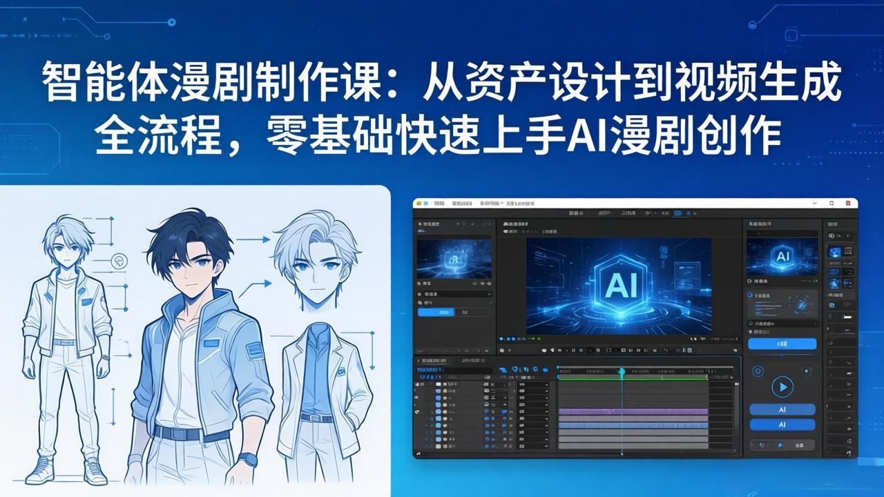 智能体漫剧制作课：从资产设计到视频生成全流程，零基础快速上手AI漫剧创作-知芽创业社