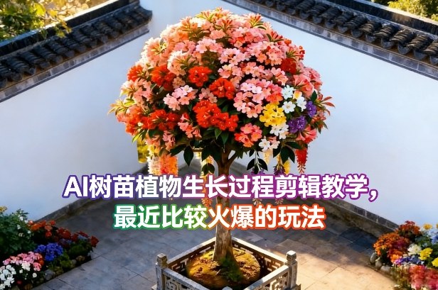 AI树苗植物生长过程剪辑教学，最近比较火爆的玩法-知芽创业社