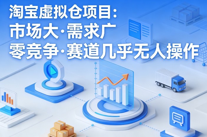 淘宝虚拟仓项目，市场大，需求广，零竞争，赛道几乎没人操作-知芽创业社