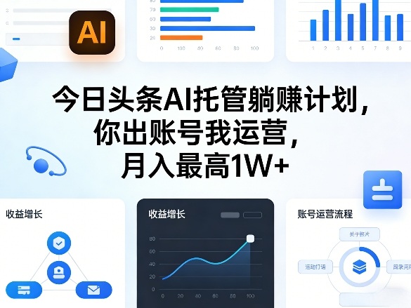 今日头条AI托管躺賺计划，你出账号我运营，月入最高1W+【揭秘】-知芽创业社