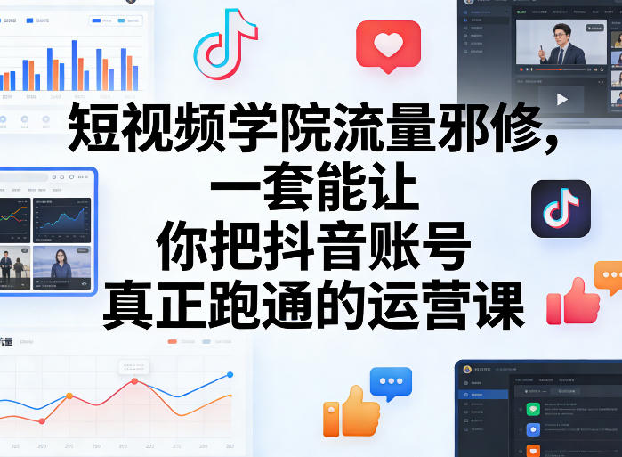 短视频学院流量邪修，一套能让你把抖音账号真正跑通的运营课-知芽创业社