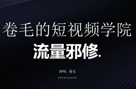 卷毛的短视频学院流量邪修-知芽创业社