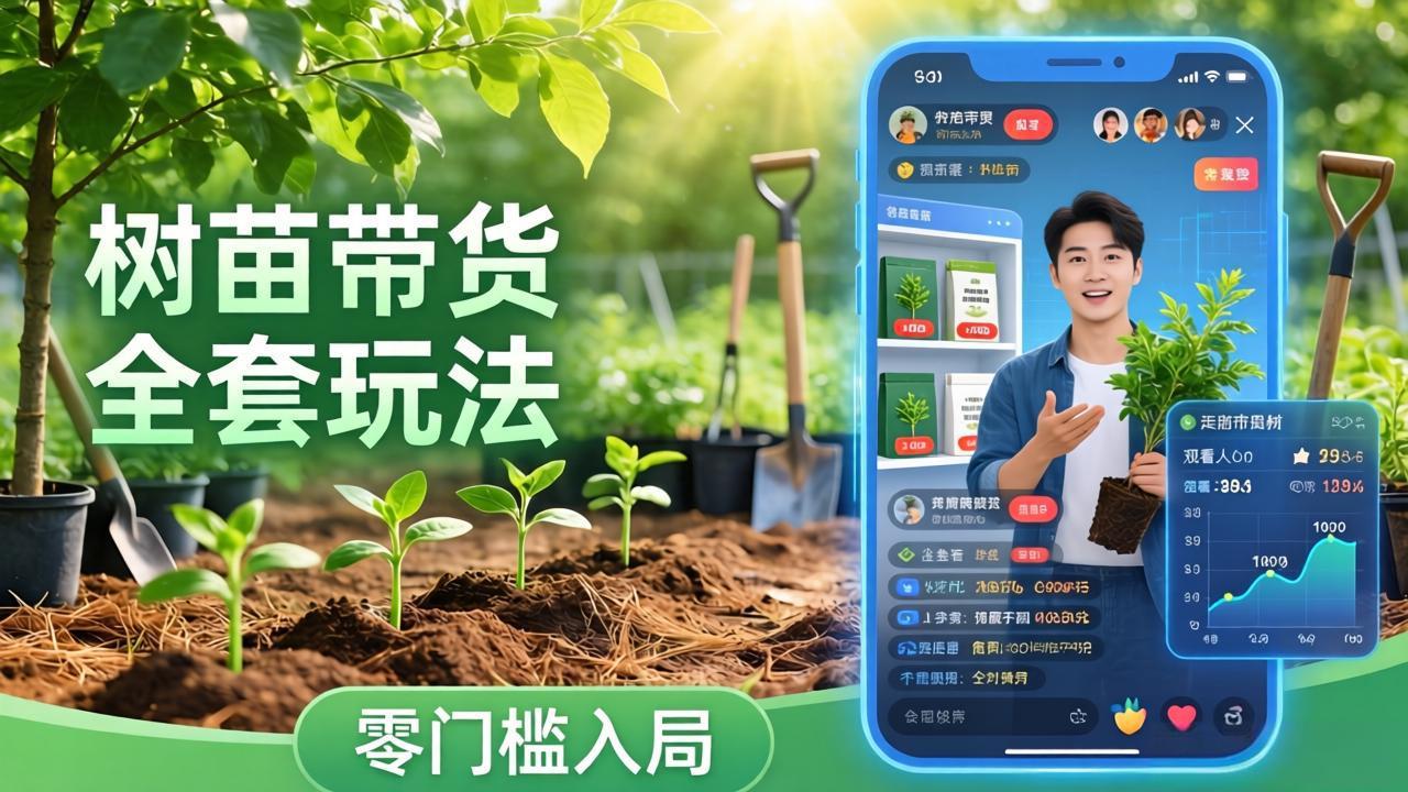 视频号AI树苗带货全套玩法：零门槛入局，掌握豆包、千问等AI工具制作树苗视频的全套流程-知芽创业社