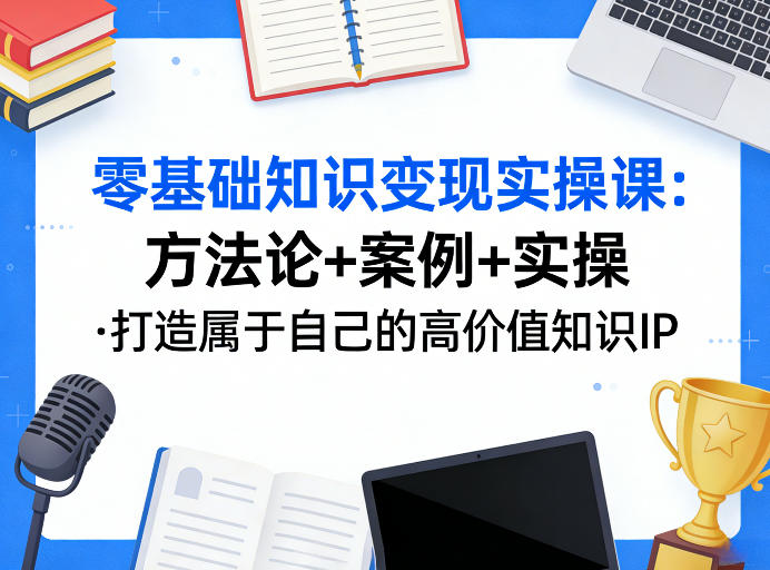 零基础知识变现实操课，方法论+案例+实操，打造属于自己的高价值知识IP-知芽创业社
