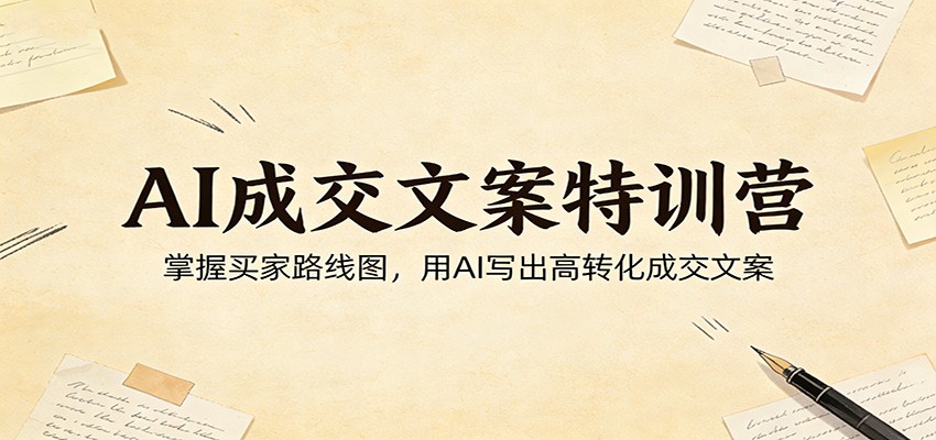AI成交文案特训营：掌握买家路线图，用AI写出高转化成交文案-知芽创业社