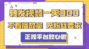 转发视频一天3张+，正规平台放心做，不看播放量，不看粉丝量，一个任务几分钟完成【揭秘】-知芽创业社