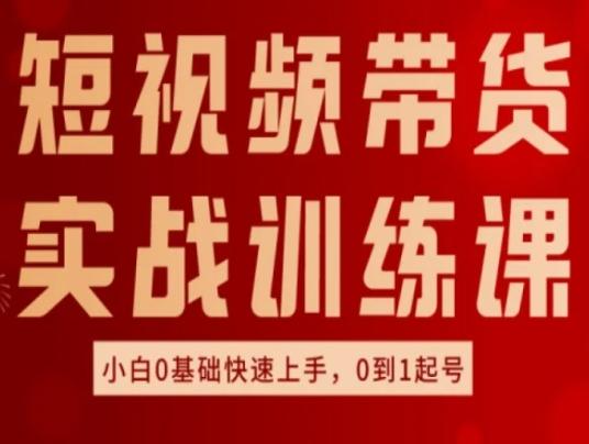 短视频带货实战训练课，好物分享实操，小白0基础快速上手，0到1起号-知芽创业社