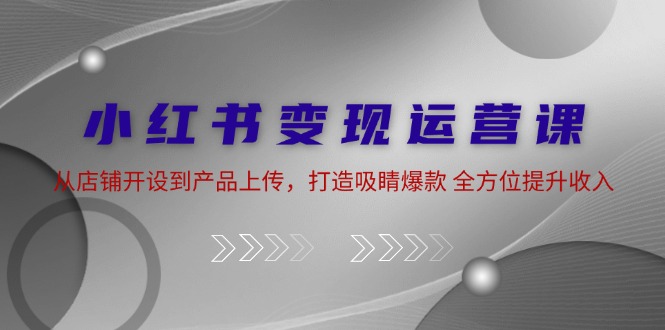 小红书变现运营课：从店铺开设到产品上传，打造吸睛爆款 全方位提升收入-知芽创业社