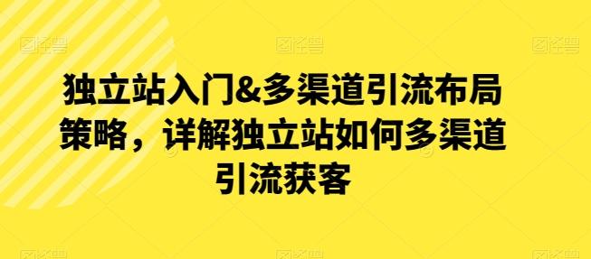 独立站入门&多渠道引流布局策略，详解独立站如何多渠道引流获客-知芽创业社