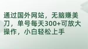 通过国外网站，无脑赚美刀，单号每天300+可放大操作，小白轻松上手【揭秘】-知芽创业社