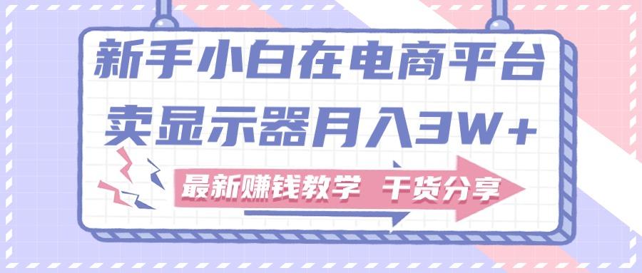 新手小白如何做到在电商平台卖显示器月入3W+，最新赚钱教学干货分享-知芽创业社