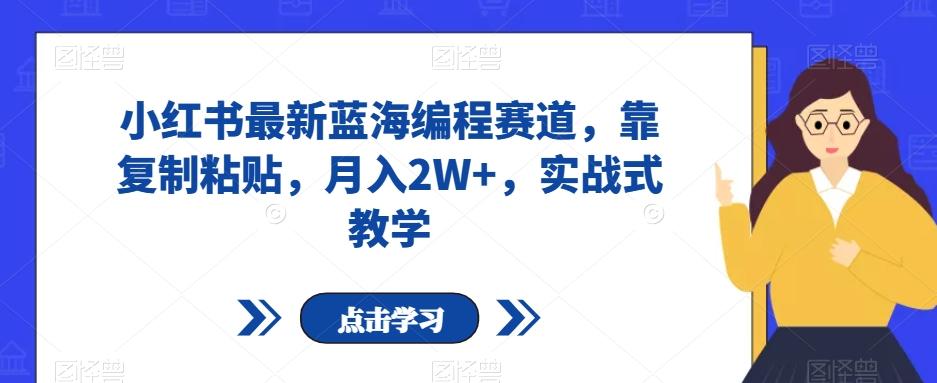 小红书最新蓝海编程赛道，靠复制粘贴，月入2W+，实战式教学【揭秘】-知芽创业社