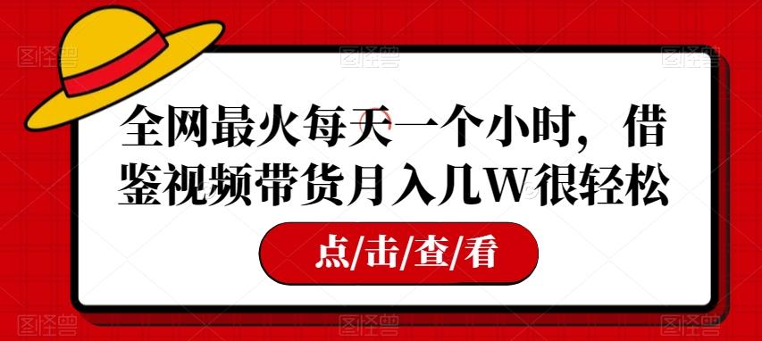 全网最火每天一个小时，借鉴视频带货月入几W很轻松【揭秘】-知芽创业社