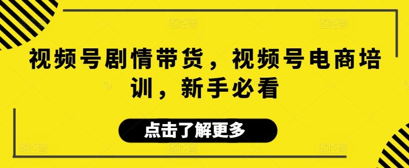 视频号剧情带货，视频号电商培训，新手必看-知芽创业社