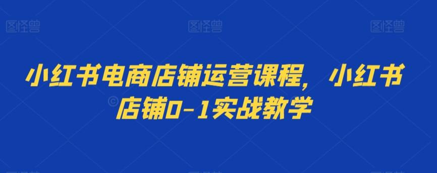 小红书电商店铺运营课程，小红书店铺0-1实战教学-知芽创业社