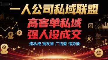 一人公司私域联盟，高客单私域，强人设成交，建私域 搞发售 广结盟 造势能-知芽创业社