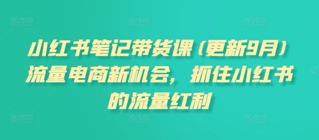 小红书笔记带货课(更新25年2月)流量电商新机会，抓住小红书的流量红利-知芽创业社