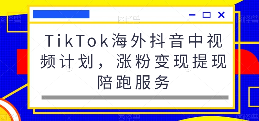TikTok海外抖音中视频计划，涨粉变现提现陪跑服务-知芽创业社