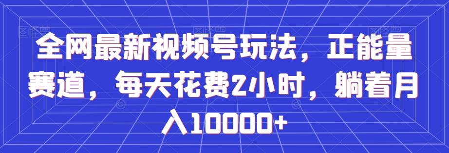 全网最新视频号玩法，正能量赛道，每天花费2小时，躺着月入10000+【揭秘】-知芽创业社