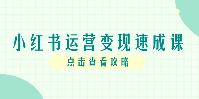 小红书运营变现速成课，账号搭建到暴力起号，个人IP全流程指南-知芽创业社