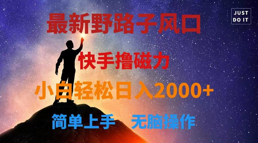 最新风口！快手撸磁力，野路子，小白无脑操作日入2000+-知芽创业社