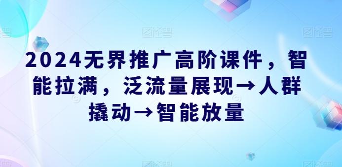 2024无界推广高阶课件，智能拉满，泛流量展现→人群撬动→智能放量-知芽创业社