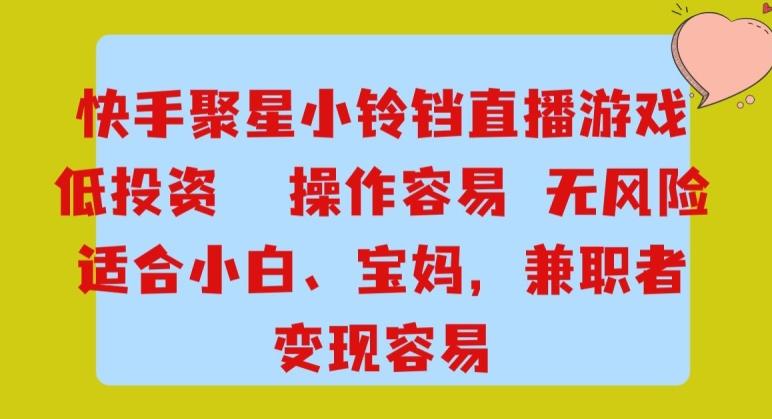 快手小铃铛游戏项目，低投入零风险，操作简单变现快-知芽创业社