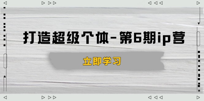 打造 超级个体-第6期ip营：商业认知,产品设计,成交演练,解决知识变现难题-知芽创业社