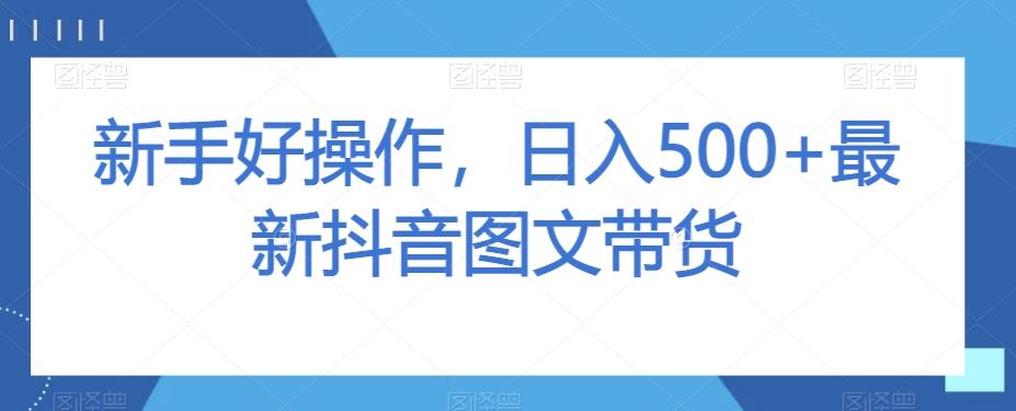 新手好操作，日入500+最新抖音图文带货【揭秘】-知芽创业社