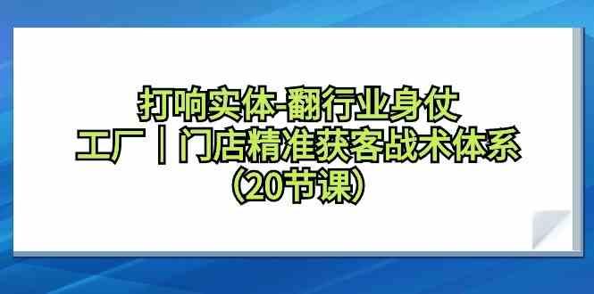 打响实体行业翻身仗，工厂门店精准获客战术体系(20节课)-知芽创业社