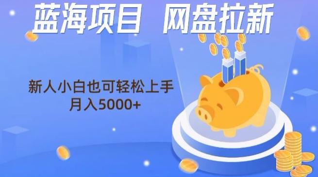 蓝海项目网盘拉新，新人小白也可操作，每月收入5000+-知芽创业社