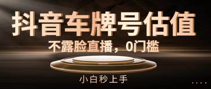 抖音车牌号估值，不露脸直播，0门槛，小白秒上手【揭秘】-知芽创业社