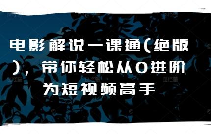 电影解说一课通(绝版)，带你轻松从0进阶为短视频高手-知芽创业社