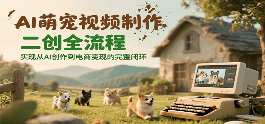 AI萌宠视频制作二创全流程，实现从AI创作到电商变现的完整闭环-知芽创业社