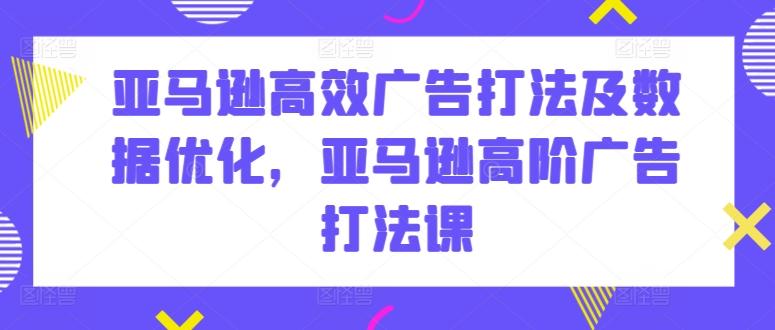 亚马逊高效广告打法及数据优化，亚马逊高阶广告打法课-知芽创业社