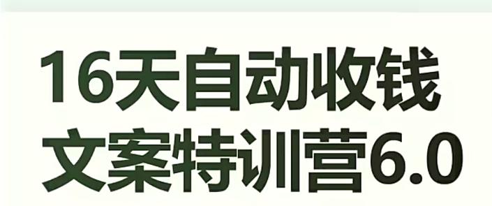 16天自动收钱文案特训营6.0，学会儿每天自动咔咔收钱-知芽创业社